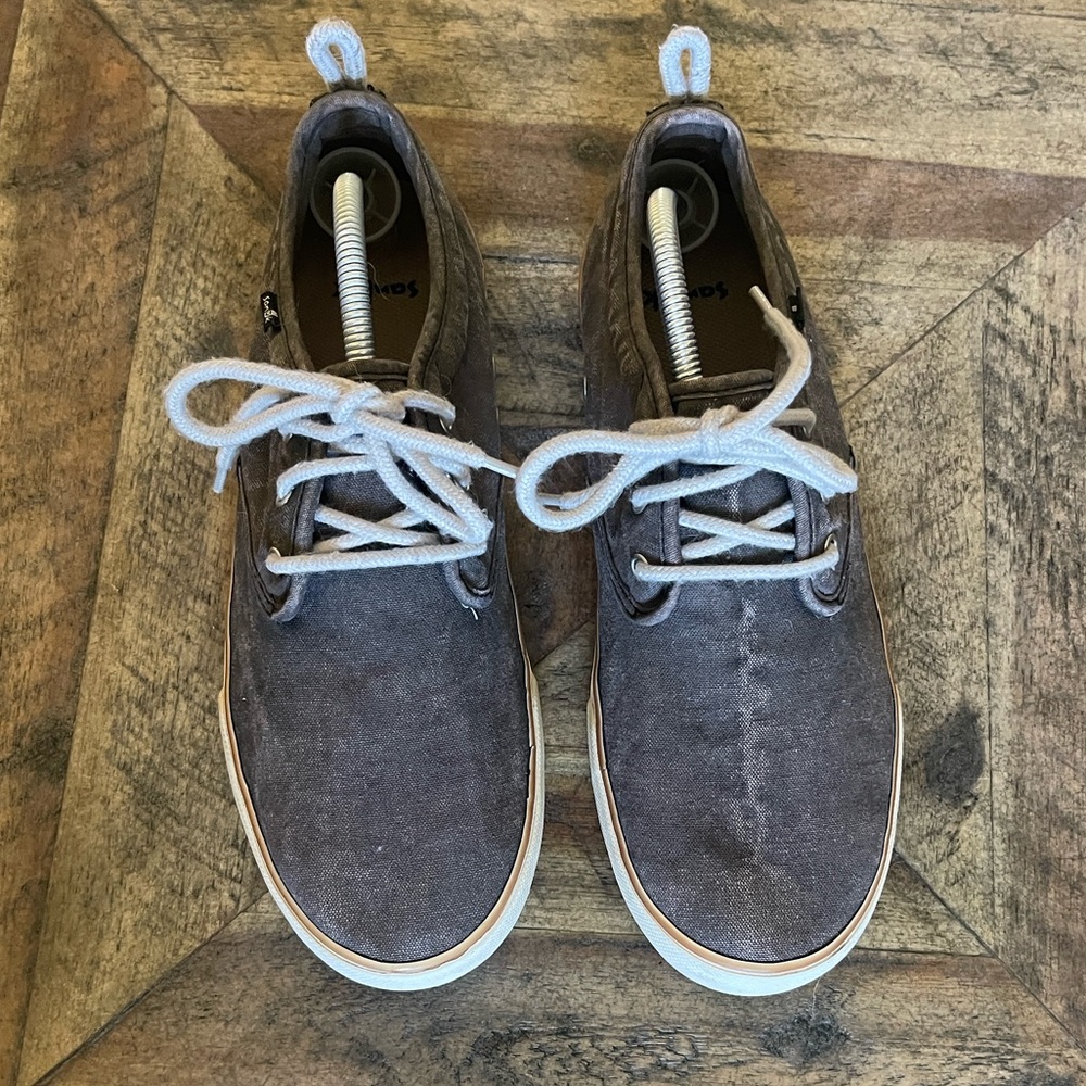 Sanuk Men's Guide Plus Brown Canvas Sneakers Size 10